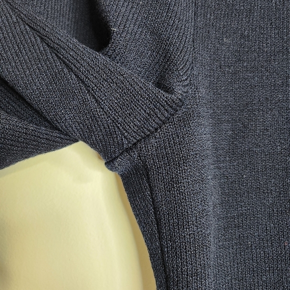 St. John Basics Navy Blue Santana Knit Pull On Straight Leg Trouser Pants Sz 10 - Picture 5 of 13